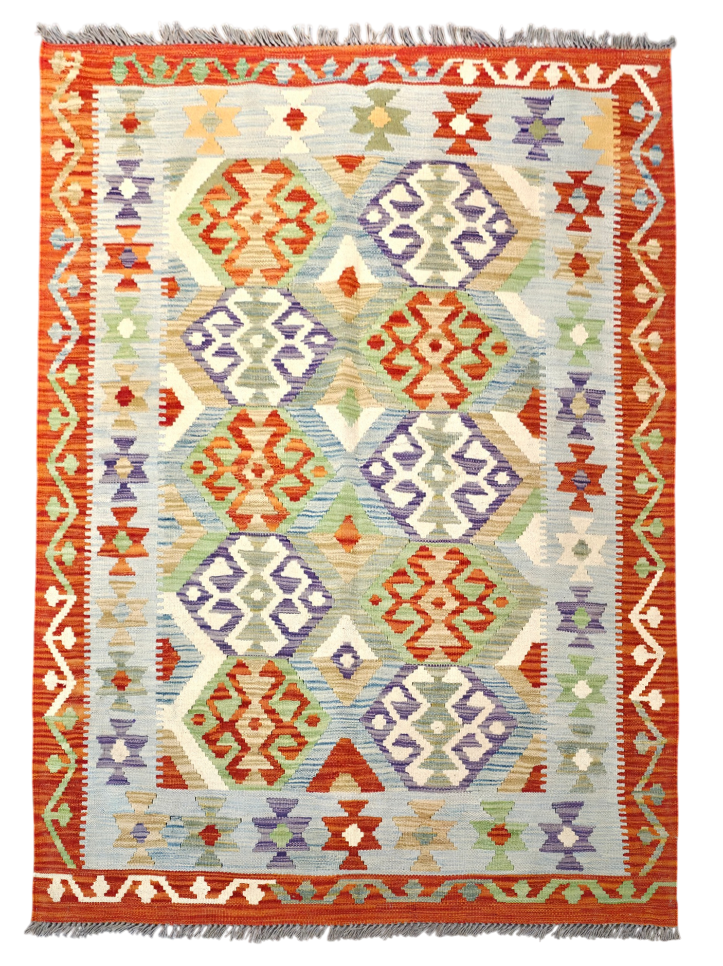 Flat-weave Maimaneh kilim, vegetable dyes, HSW, Afghan 171x126 cm |  Rug# 26145