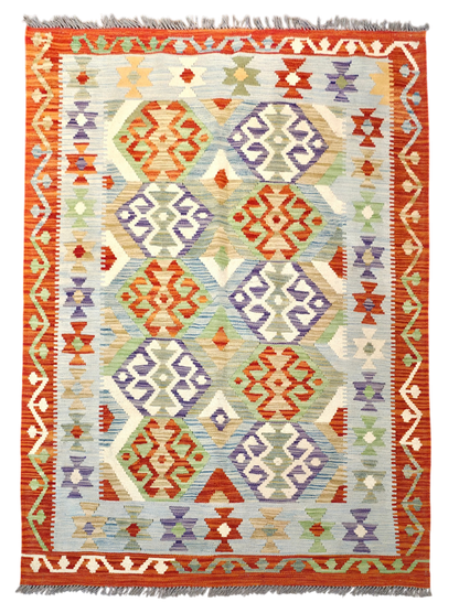 Flat-weave Maimaneh kilim, vegetable dyes, HSW, Afghan 171x126 cm |  Rug# 26145