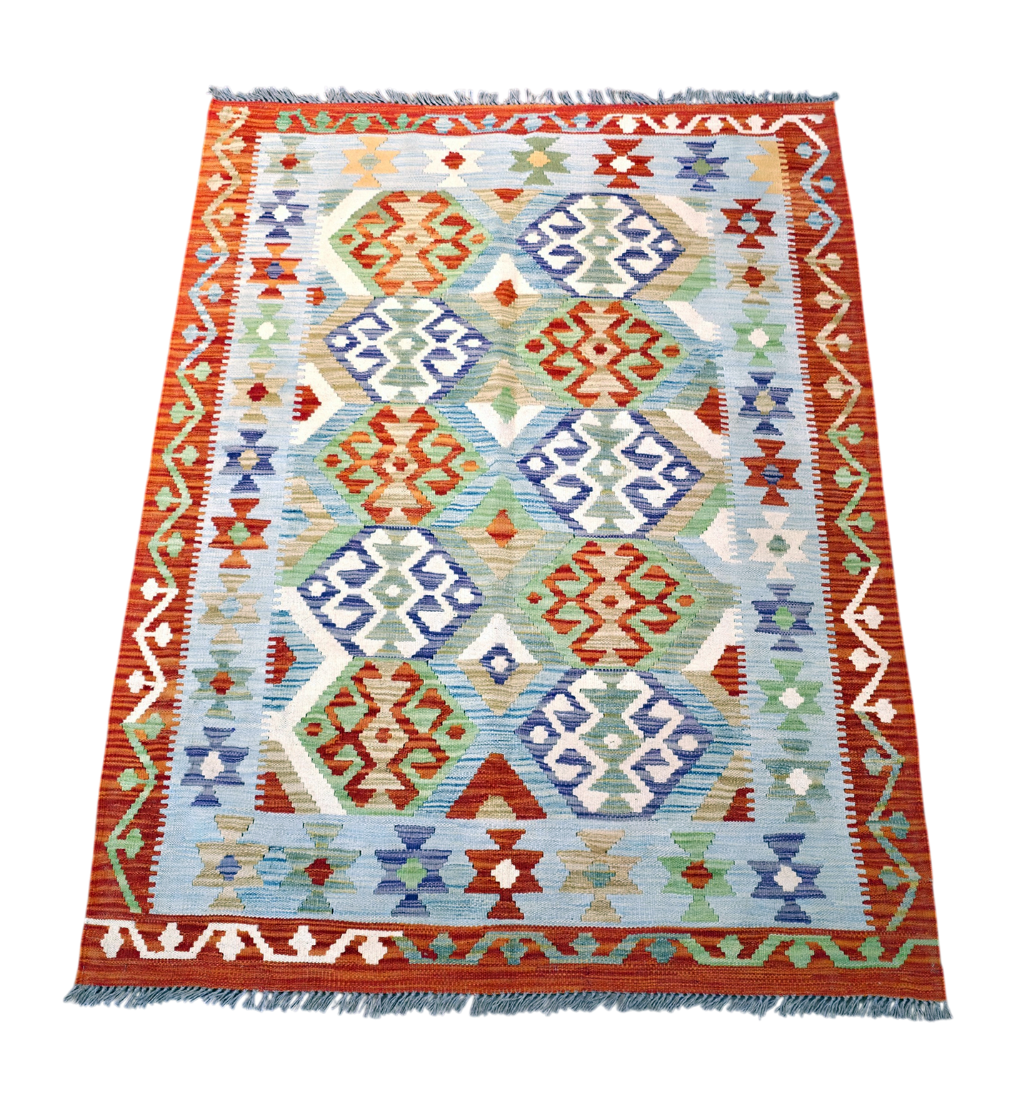 Flat-weave Maimaneh kilim, vegetable dyes, HSW, Afghan 171x126 cm |  Rug# 26145