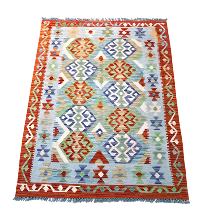 Flat-weave Maimaneh kilim, vegetable dyes, HSW, Afghan 171x126 cm |  Rug# 26145