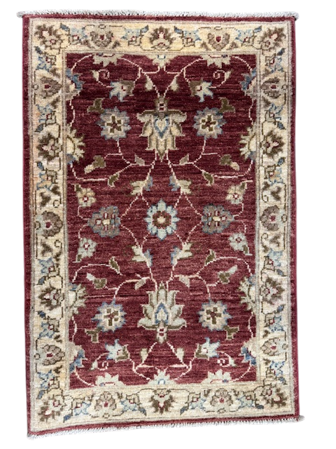 Hand-Knotted Traditional Floral Rug 90x60cm | Rug# 26251 ( better photos)
