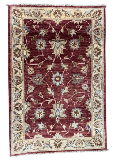 Hand-Knotted Traditional Floral Rug 90x60cm | Rug# 26251 ( better photos)