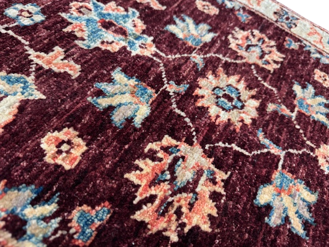 Hand-Knotted Traditional Floral Rug 90x57cm | Rug# 26259