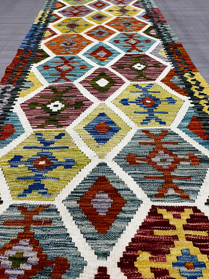 Afghan maimaneh-Kilim 581x86cm | Rug# 26493