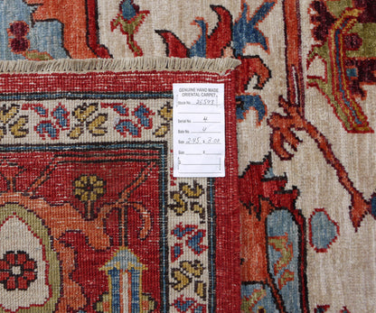 Afghan Turkaman weave rug,  Serapi-Heriz Inspired300x245 cm | Rug#26593