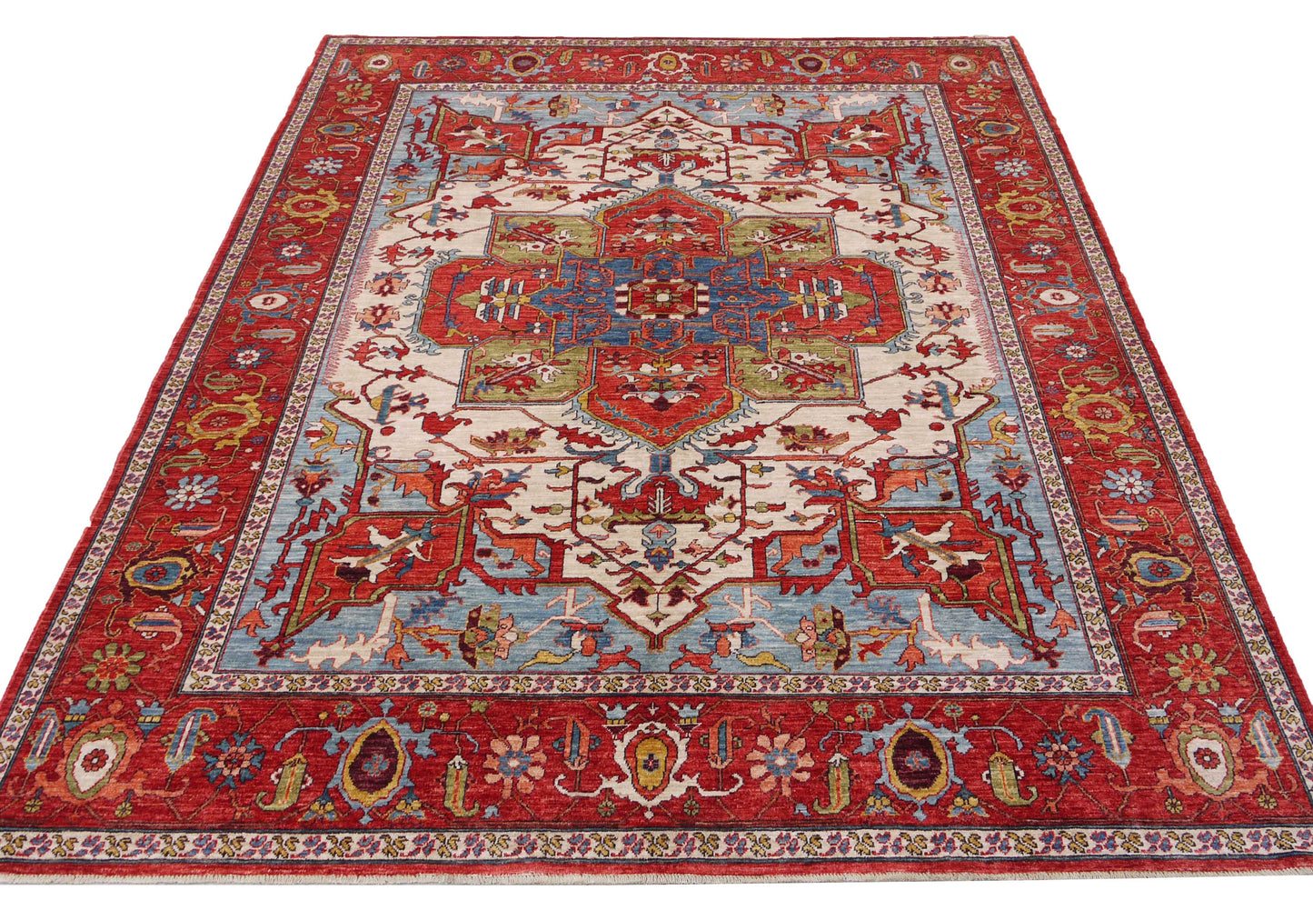 Afghan Turkaman weave rug,  Serapi-Heriz Inspired300x245 cm | Rug#26593