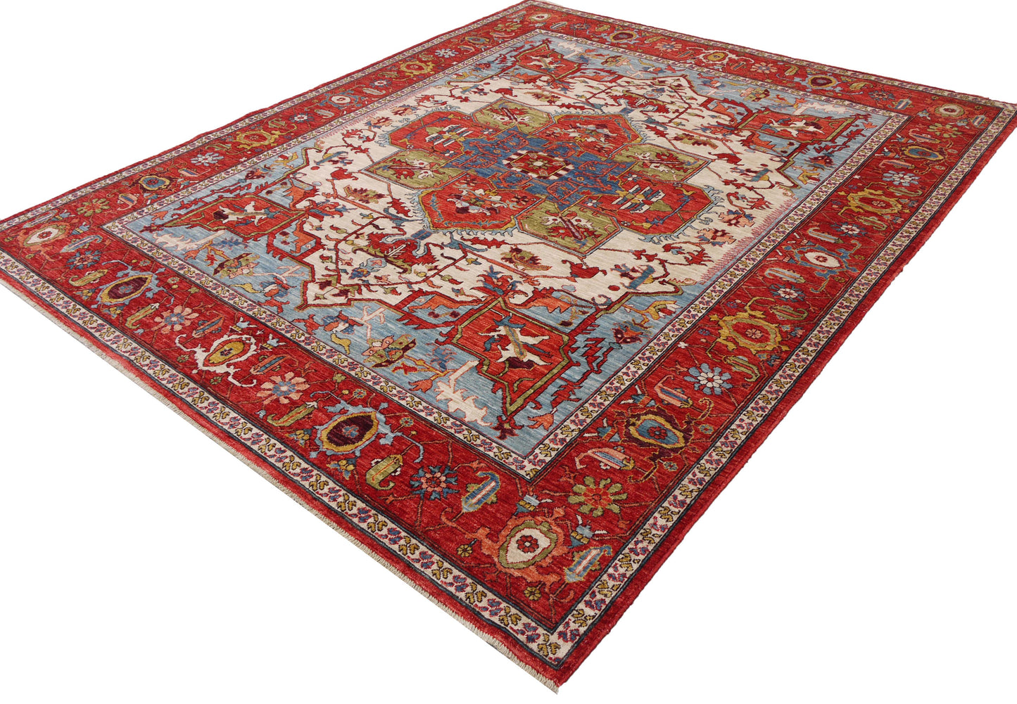 Afghan Turkaman weave rug,  Serapi-Heriz Inspired300x245 cm | Rug#26593