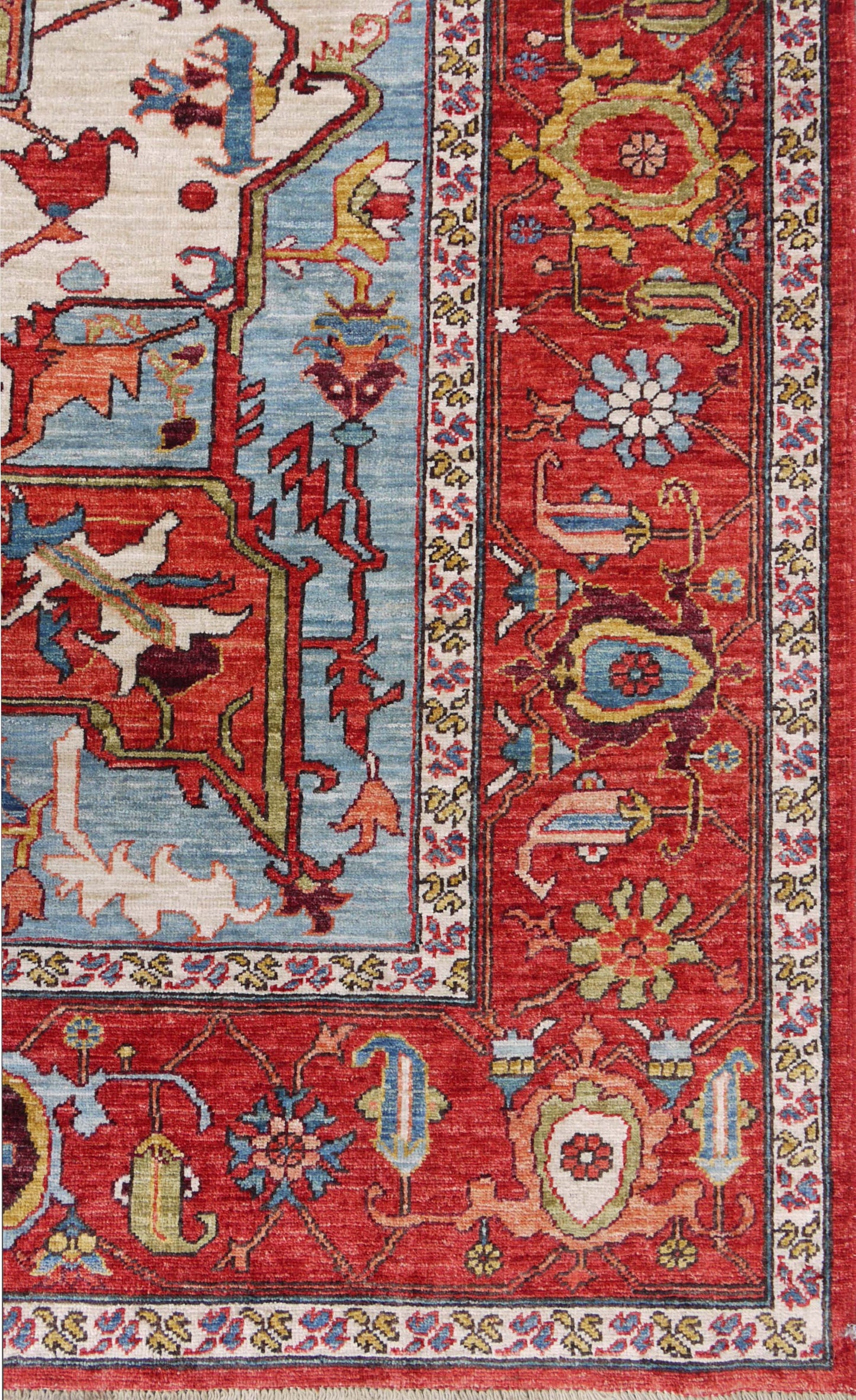 Afghan Turkaman weave rug,  Serapi-Heriz Inspired300x245 cm | Rug#26593
