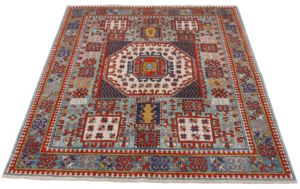 Chechen-Weave Kazak Rug 218x205 cm | Rug# 26604