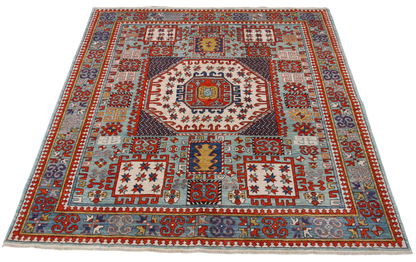 Chechen-Weave Kazak Rug 218x205 cm | Rug# 26604