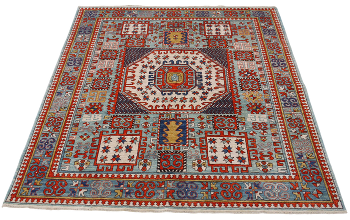 Chechen-Weave Kazak Rug 218x205 cm | Rug# 26604