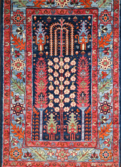 Afghan Turkaman weave, Safavid Garden inspired,152x98cm | Rug# 26620