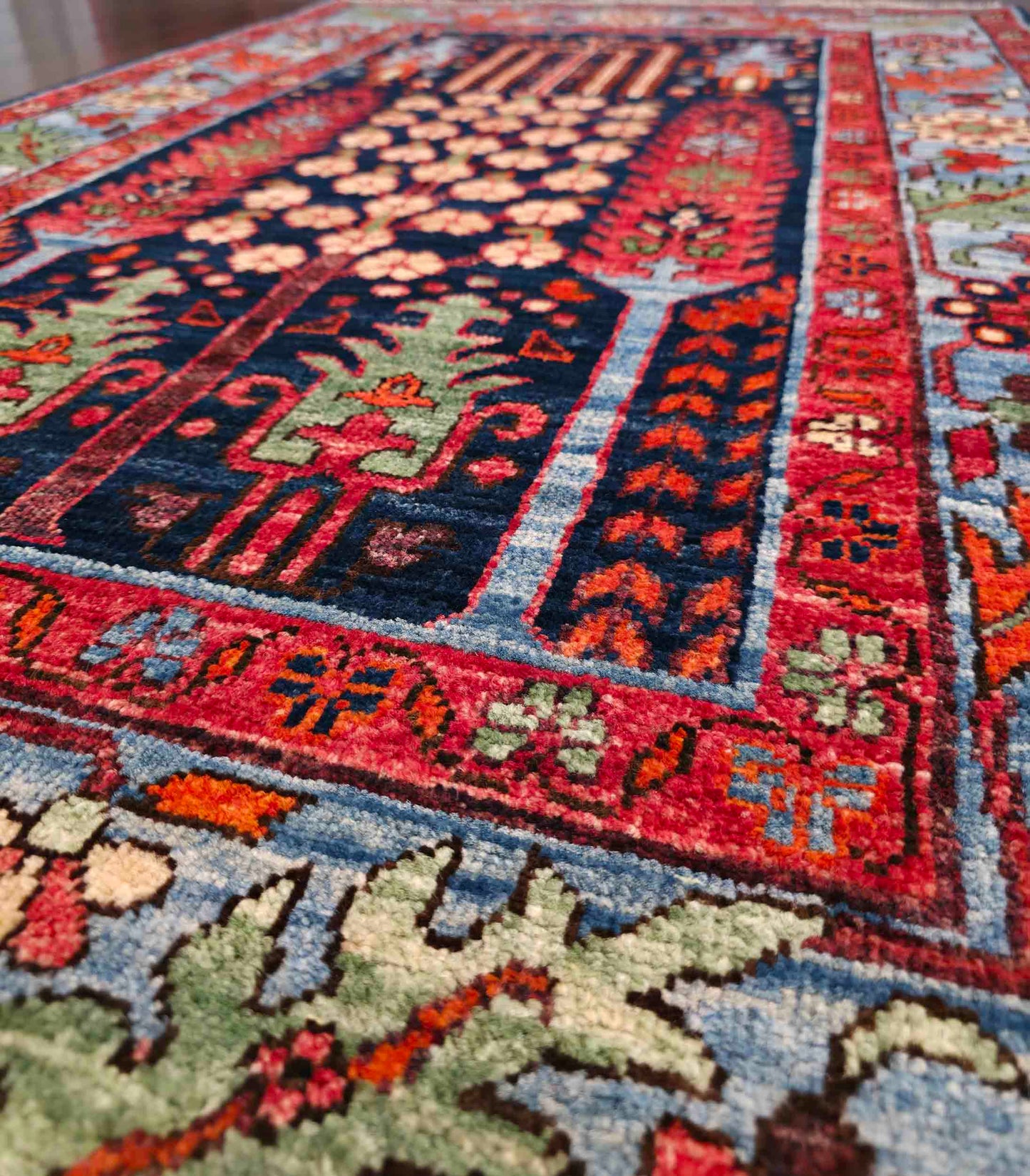 Afghan Turkaman weave, Safavid Garden inspired,152x98cm | Rug# 26620