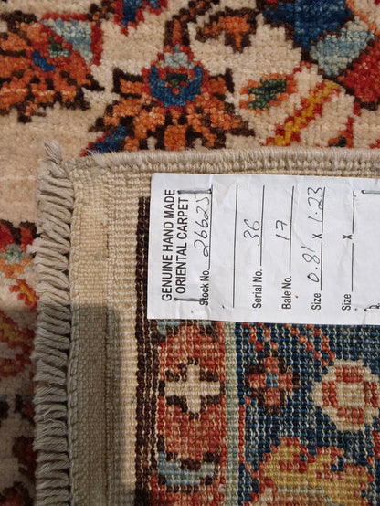 Hand knotted Seljuk weave, inspired by 19th c Armenian flowers 123×81 cm | Rug# 26625