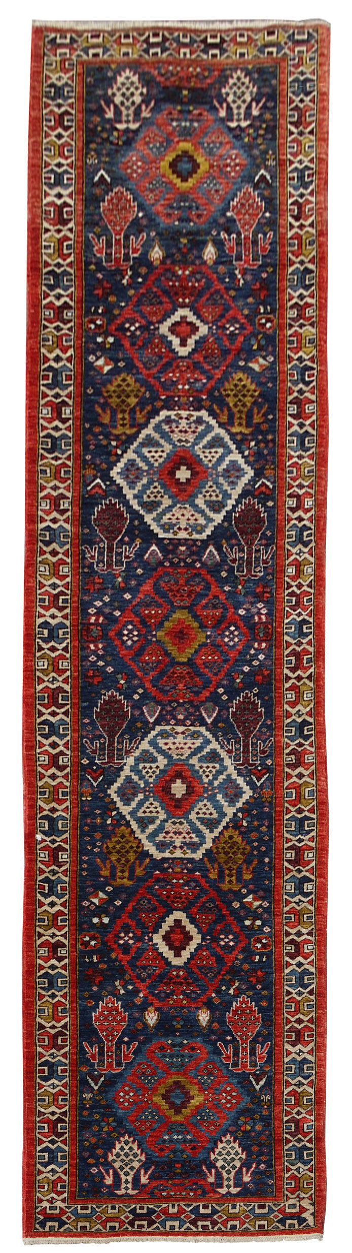 Afghan Turkaman weave, 19th Caucasian inspired, 424x81cm | Rug# 26637