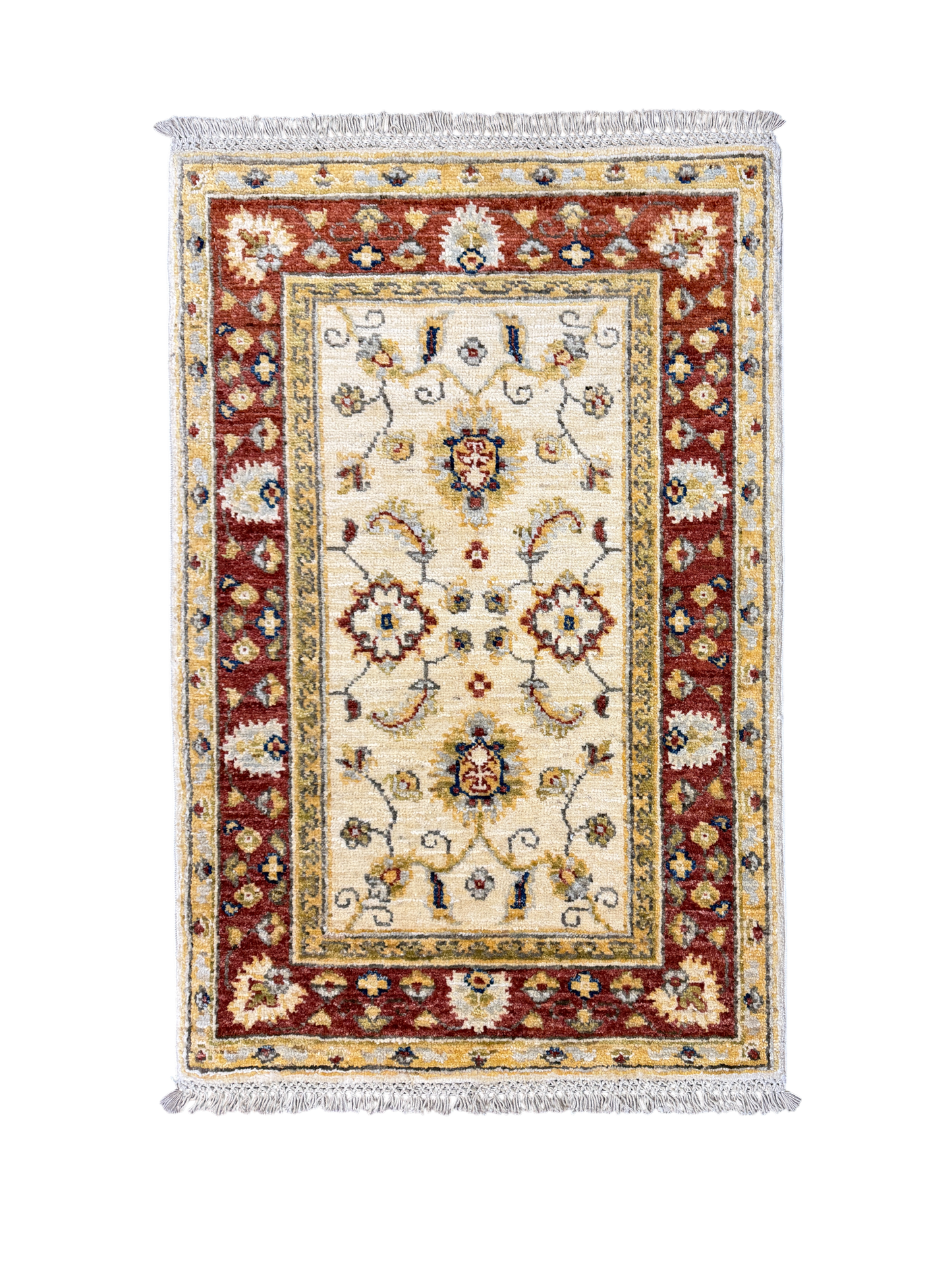 Afghan Turkmen weave in 19th century Ziegler design, 91x66cm | Rug# 26653