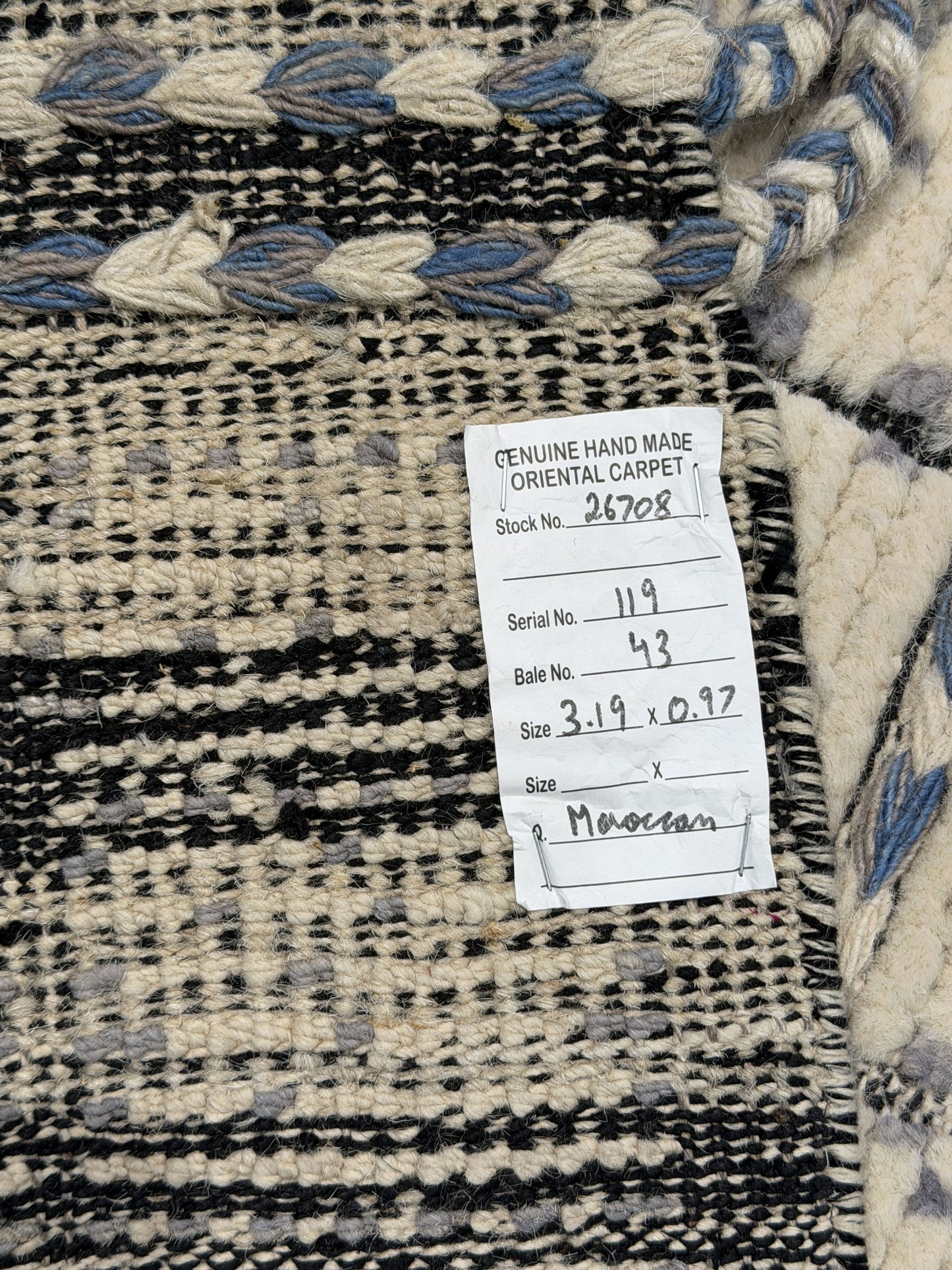 Tulu or Shilaki pile modern rug, circa 2017,  Moroccan inspired, 319x97cm | Rug#26708