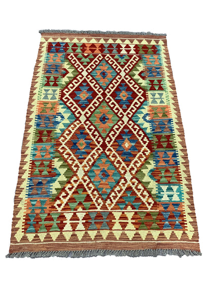 Afghan maimaneh-Kilim 132x87ccm | Rug# 26735