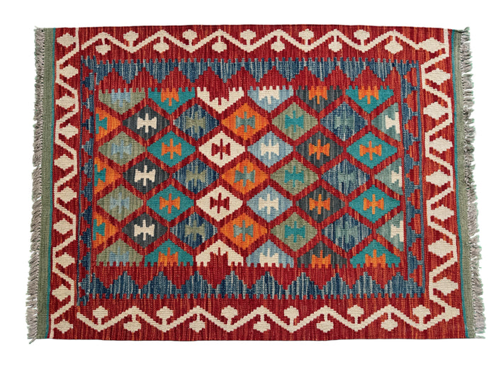 Afghan Maimaneh Vegetable Dye Kilim  124x92 cm | Rug# 26737