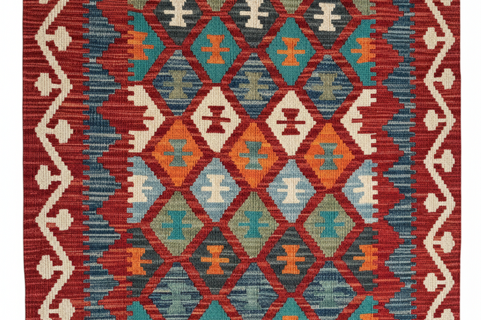 Afghan Maimaneh Vegetable Dye Kilim  124x92 cm | Rug# 26737