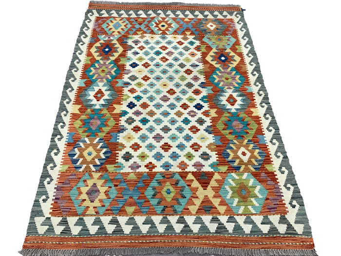 Afghan Handwoven Vegetable-Dyed Kilim 180x126 cm | Rug# 26738