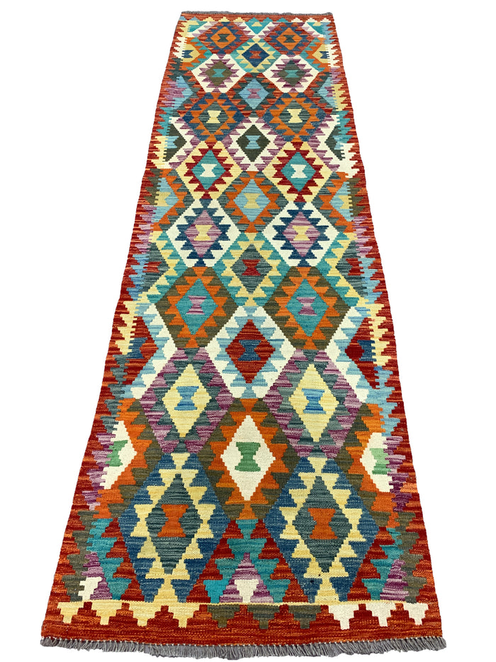 Afghan maimaneh-Kilim 292x85cm | Rug# 26746