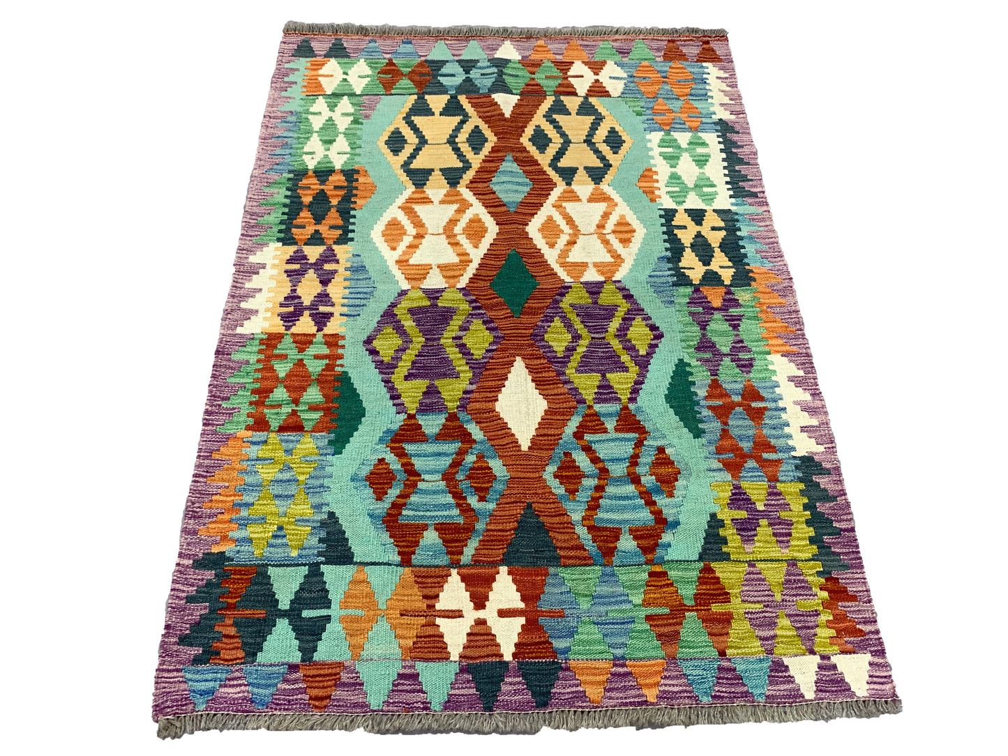 Flat-weave Maimaneh kilim, vegetable dyes, HSW, Afghan  148x106 cm | Rug# 26754