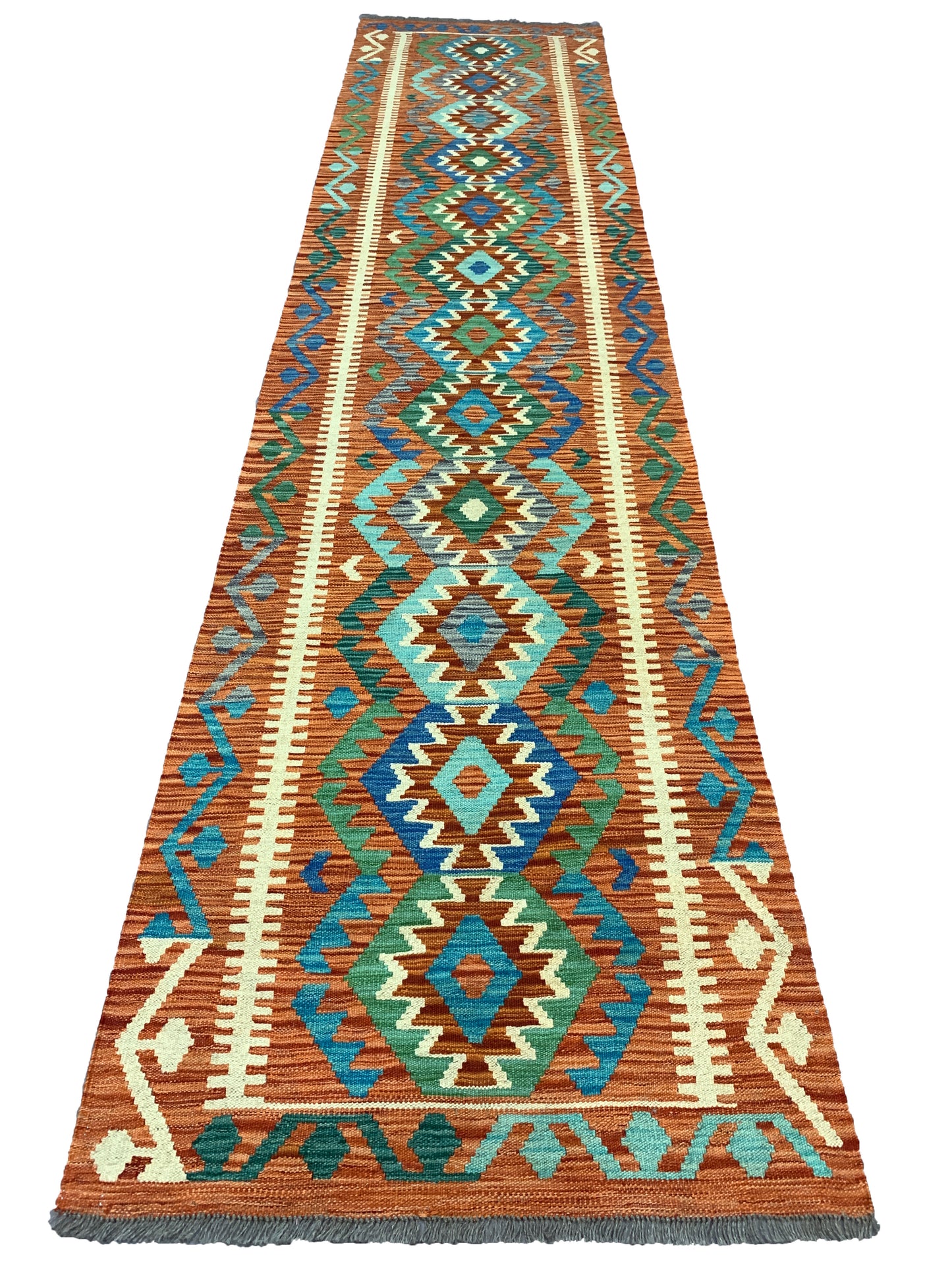 Afghan maimaneh-Kilim 392x90cm | Rug# 26768