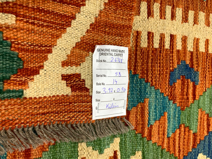 Afghan maimaneh-Kilim 392x90cm | Rug# 26768