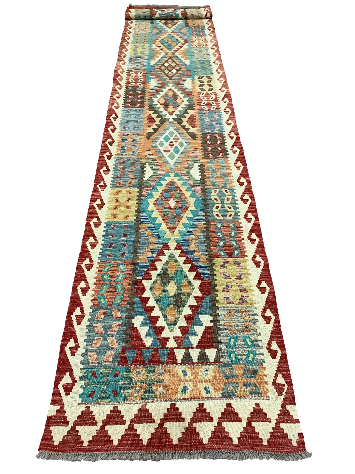 Afghan maimaneh-Kilim 487x82cm | Rug# 26773