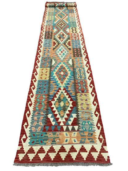 Afghan maimaneh-Kilim 487x82cm | Rug# 26773