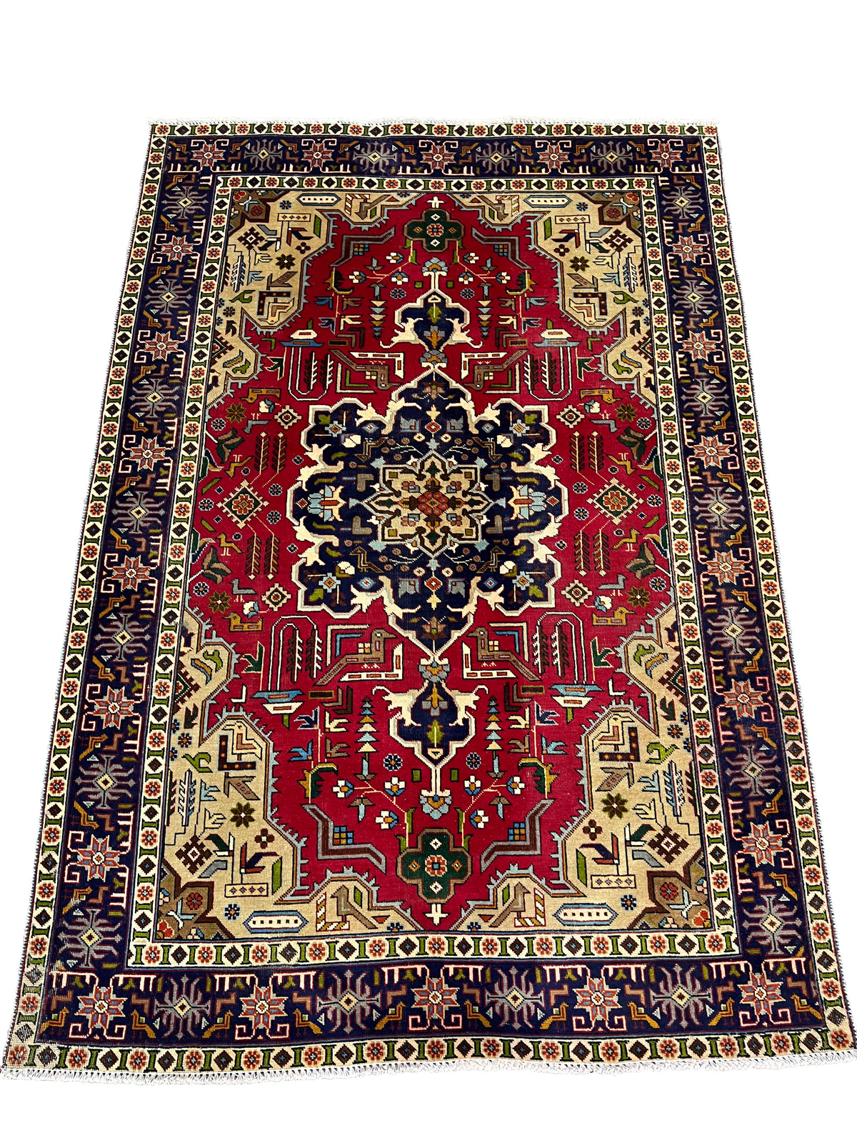 Vintage Persian Tabriz Rug 198x139 cm | Rug# 26785