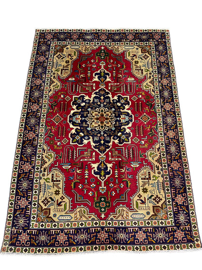 Vintage Persian Tabriz Rug 198x139 cm | Rug# 26785