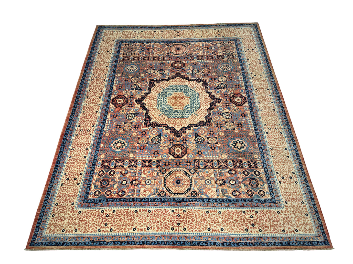 Afghan Turkaman weave, 15th century Mamluk-inspired 340x269cm | Rug# 26811