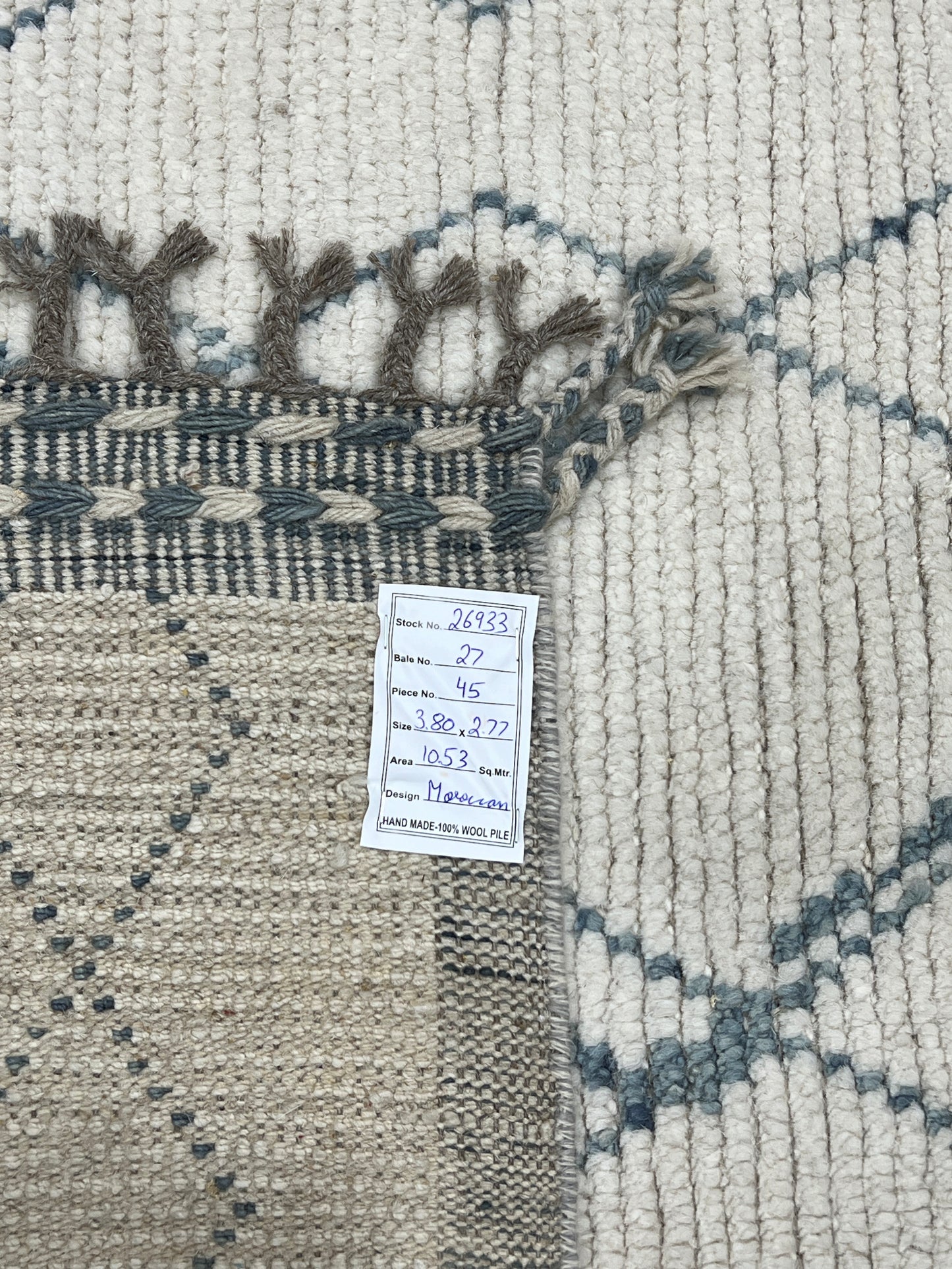 Bohemian hand knotted Afghan rug, HSW wool, 380x277cm |Rug# 26933