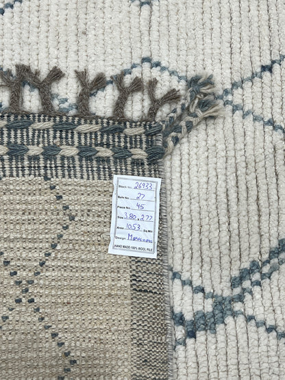 Bohemian hand knotted Afghan rug, HSW wool, 380x277cm |Rug# 26933
