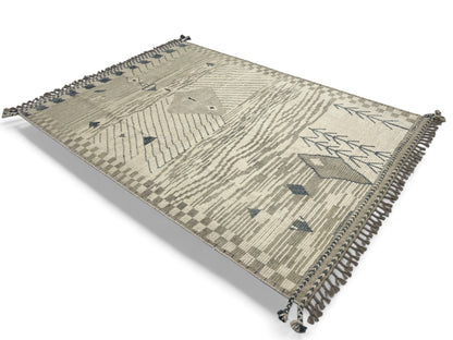 Bohemian hand knotted Afghan rug, HSW wool, 270x196cm |Rug# 26934