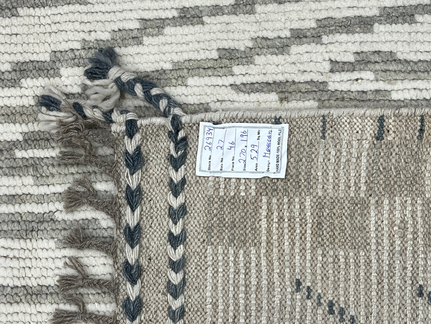 Bohemian hand knotted Afghan rug, HSW wool, 270x196cm |Rug# 26934