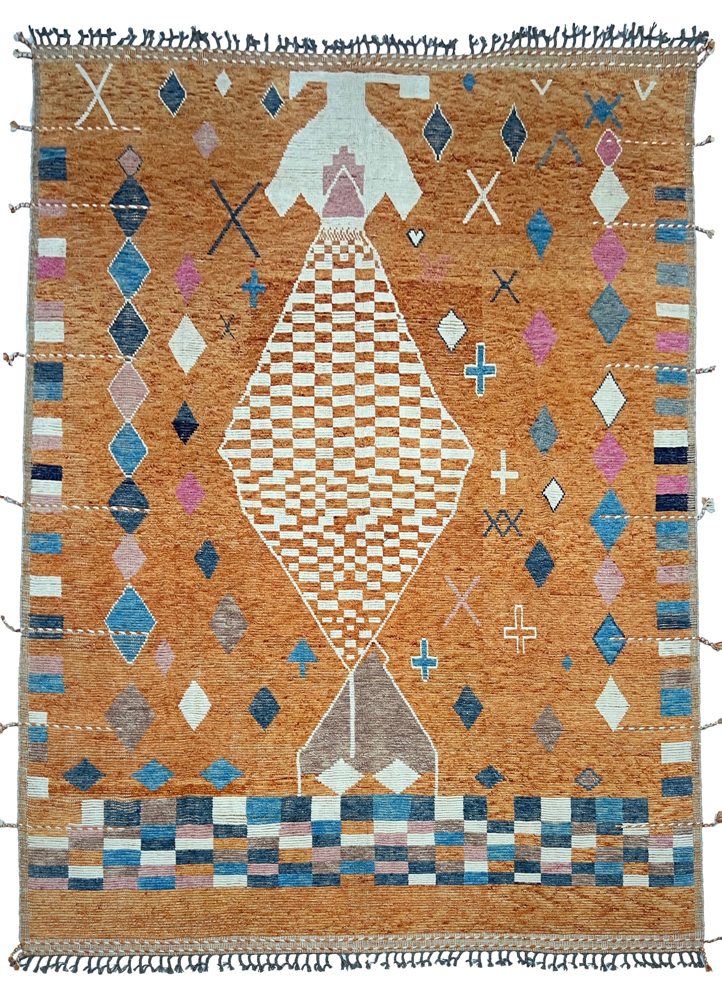 Bohemian hand knotted Afghan rug, HSW wool, 430x305cm |Rug# 26935