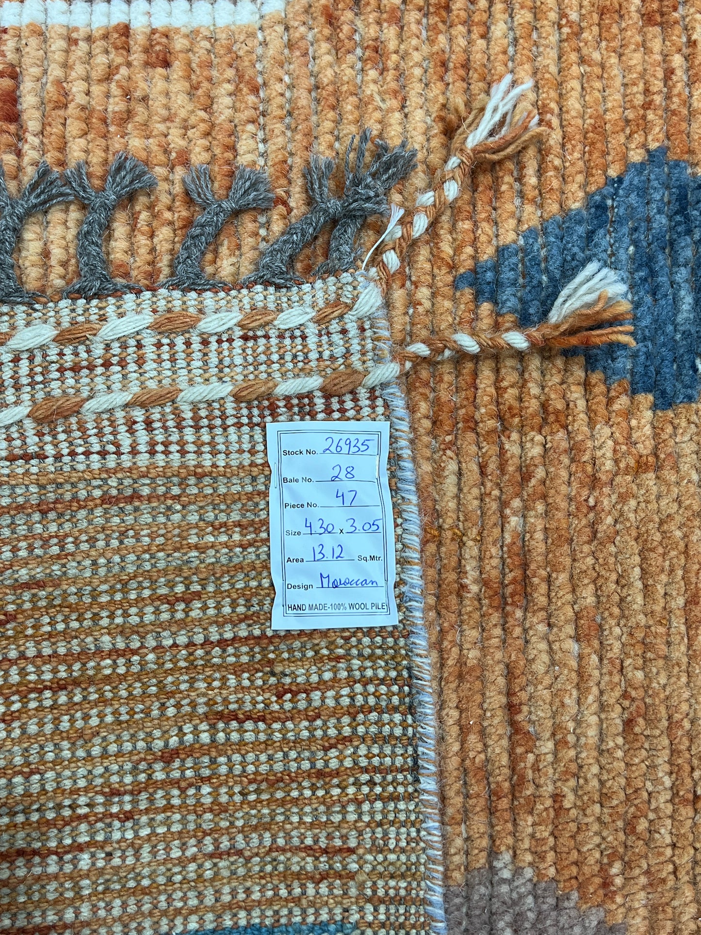 Bohemian hand knotted Afghan rug, HSW wool, 430x305cm |Rug# 26935