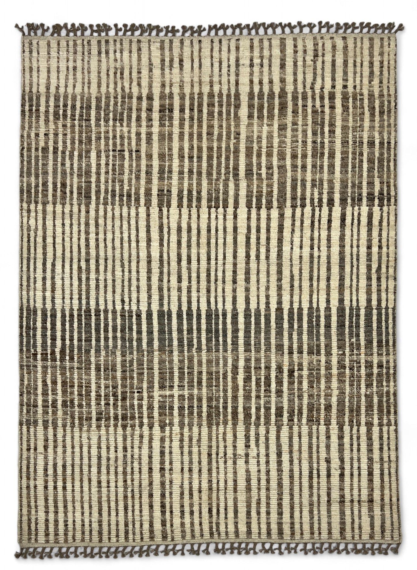 Bohemian hand knotted Afghan rug, HSW wool 283x185cm | Rug# 26945