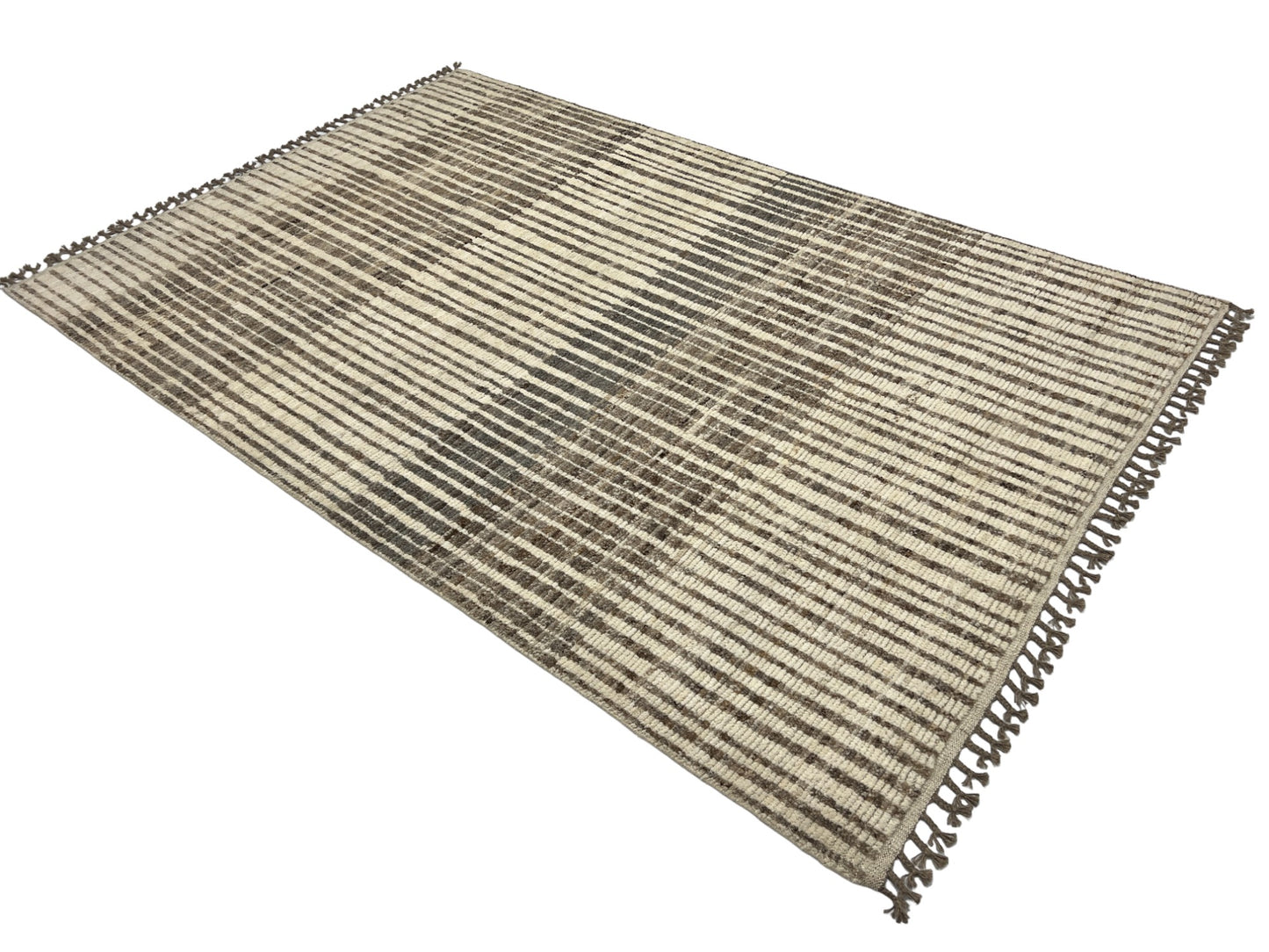 Bohemian hand knotted Afghan rug, HSW wool 283x185cm | Rug# 26945