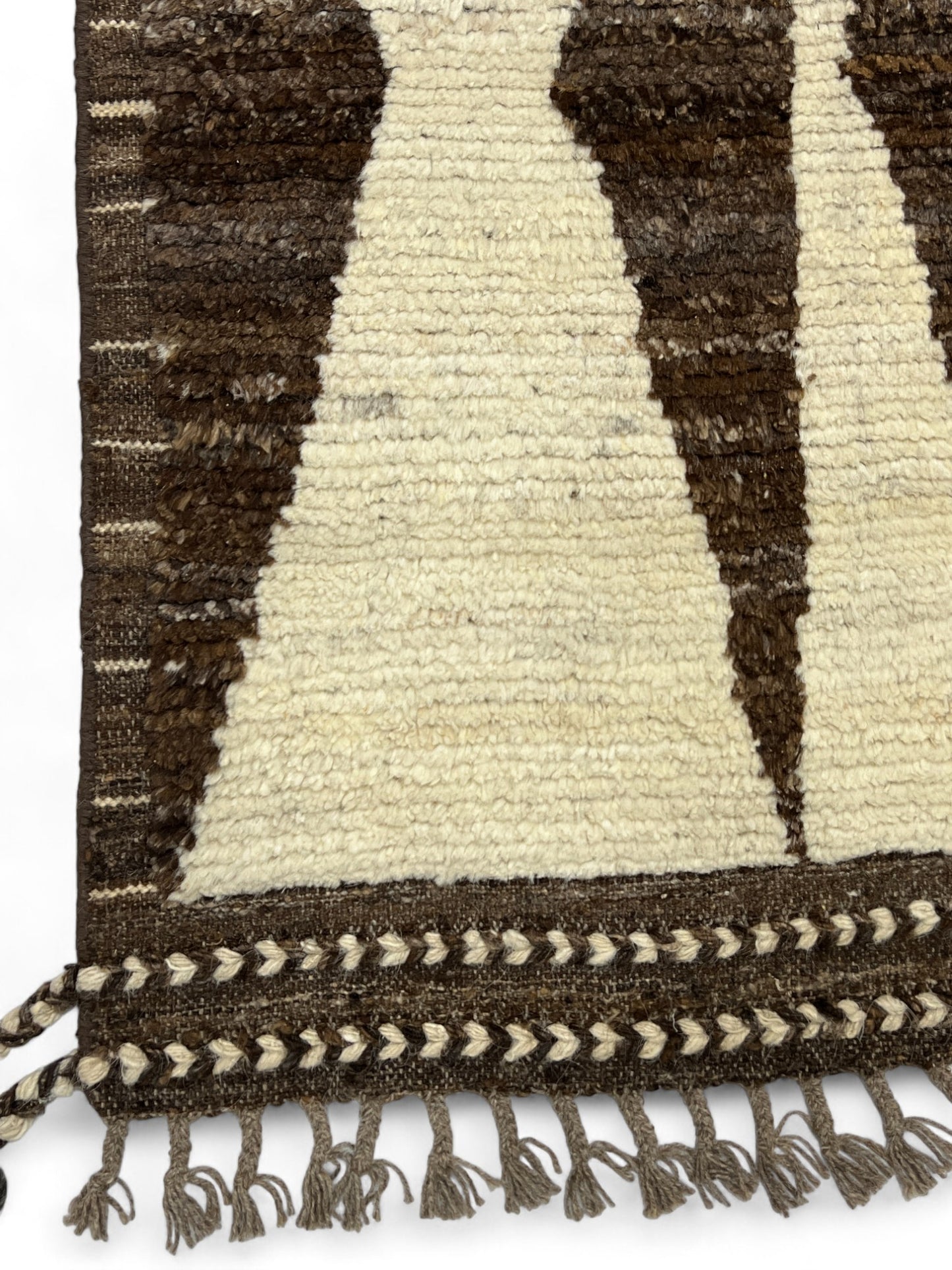 Bohemian hand knotted Afghan rug, HSW wool 277x83 cm | Rug# 26951