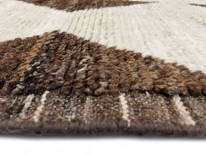 Bohemian hand knotted Afghan rug, HSW wool 277x83 cm | Rug# 26951