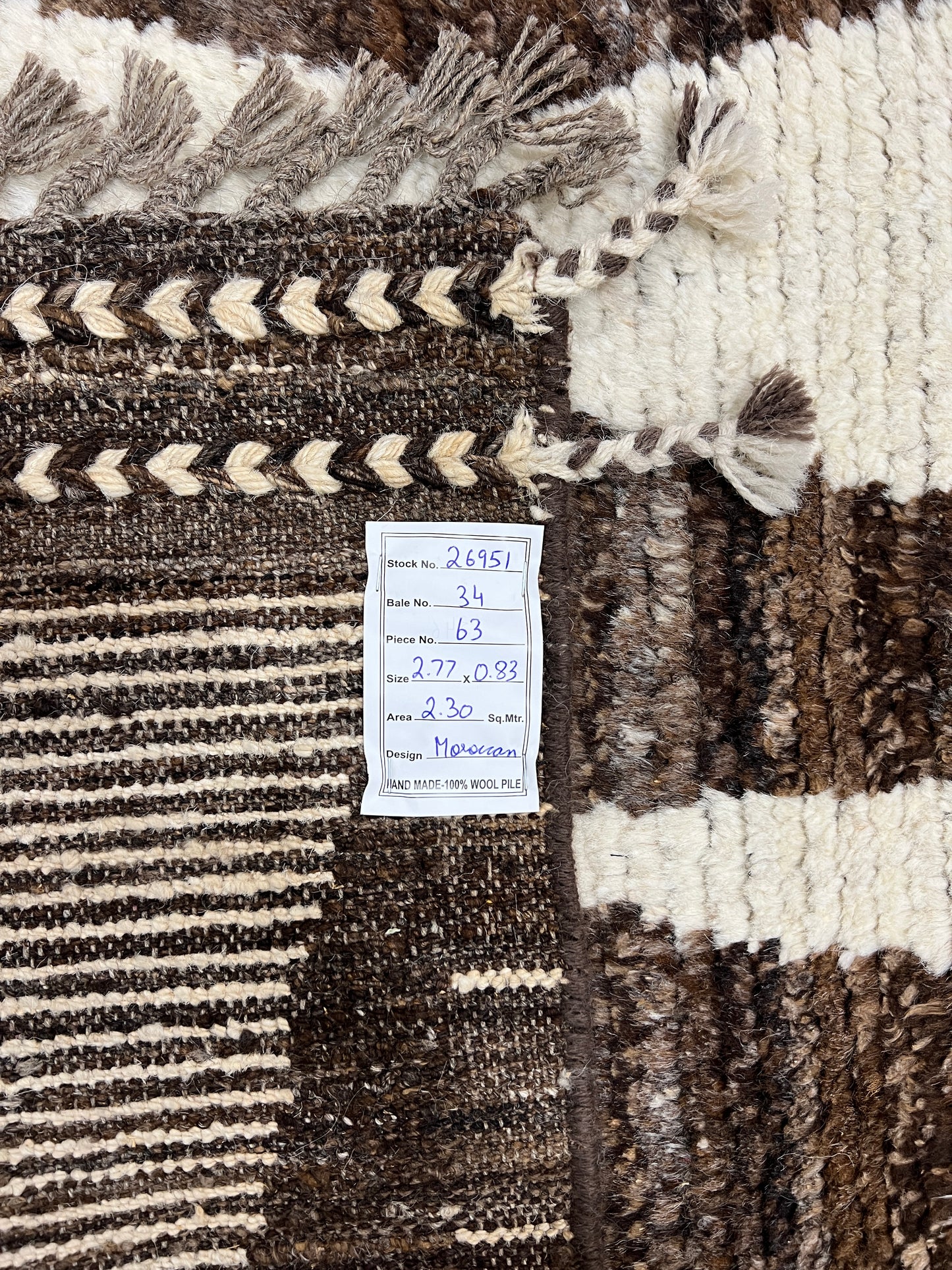 Bohemian hand knotted Afghan rug, HSW wool 277x83 cm | Rug# 26951