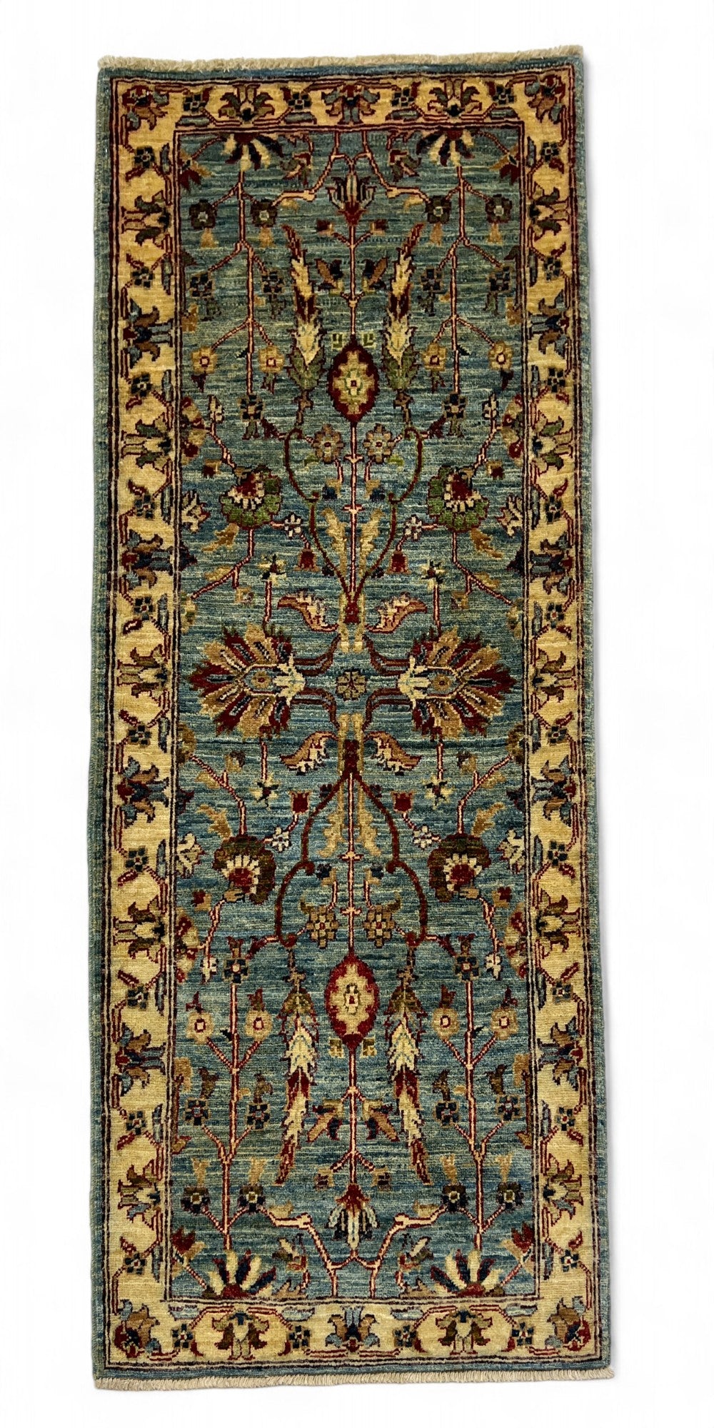 Turkaman weave Afghan, 19thc Caucasian design 153x63 cm | Rug# 26966