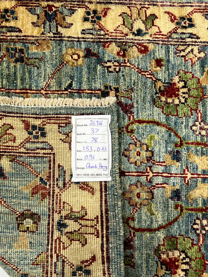 Turkaman weave Afghan, 19thc Caucasian design 153x63 cm | Rug# 26966
