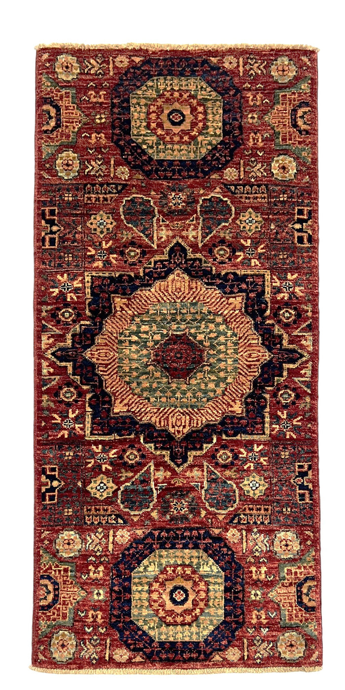 Turkaman weave  Mamluk, circa 2018, Afghanistan, size  145x62 cm | Rug# 26968