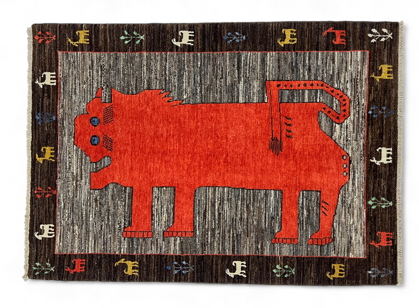 Hand knotted Tribal Gabbeh, Handspun wool pile 180x105 cm| Rug# 26986