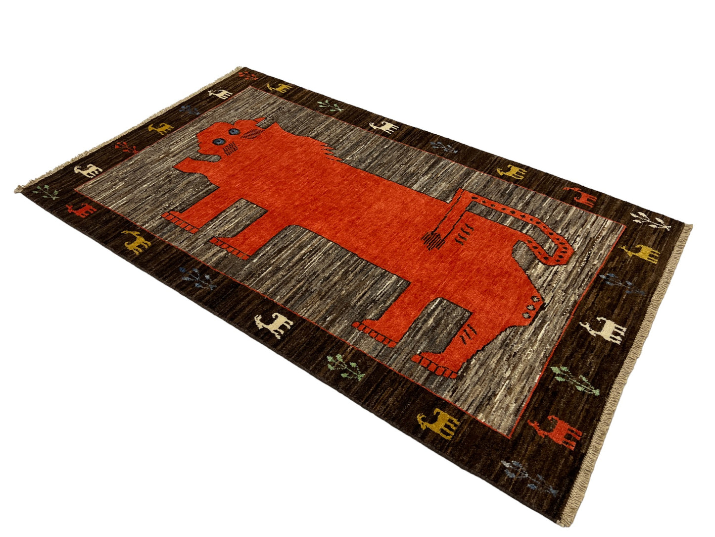 Hand knotted Tribal Gabbeh, Handspun wool pile 180x105 cm| Rug# 26986